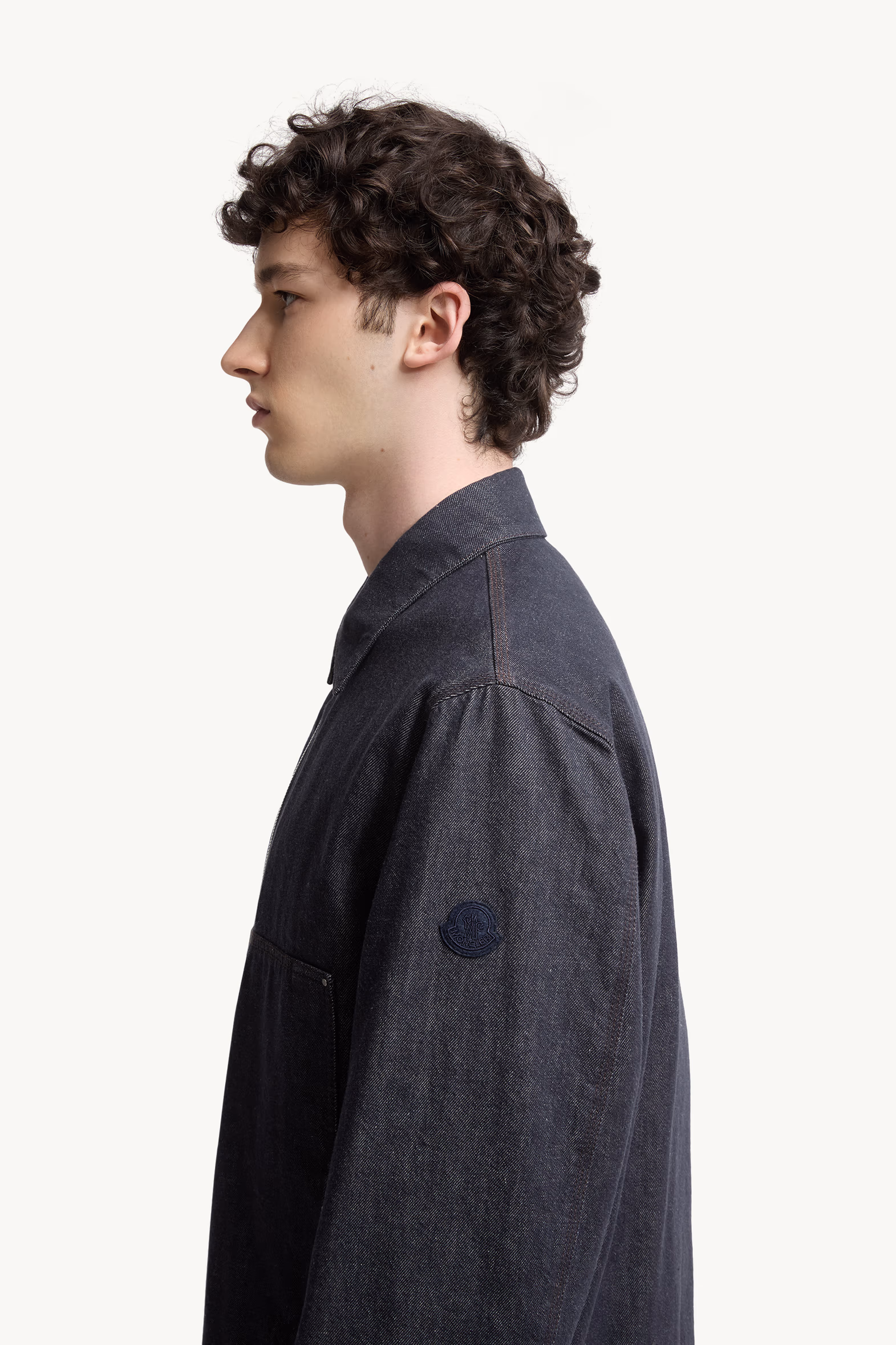 Chaqueta camisera con plumón de tejido vaquero Ormoy Hombre Azul Denim Moncler 4